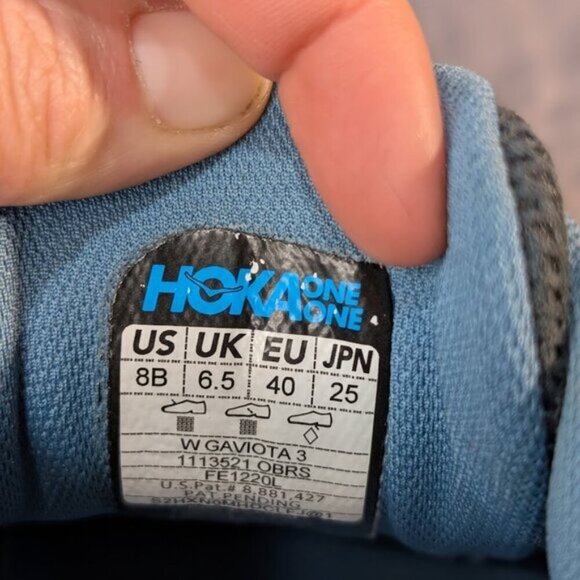 Hoka Gaviota 3 Sneakers Blue Running Shoes Athletic Shoes Women Size 8 - Picture 3 of 6